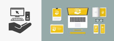 Hizmet sunuyoruz - bilgisayar yardım - Minimal simgesi