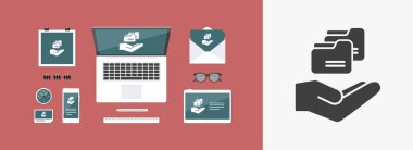 Hizmet sunuyoruz - klasör yedekleme - Minimal simgesi