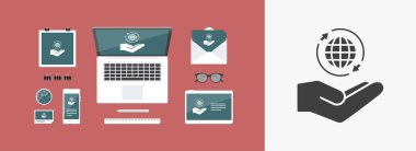 Uluslararası hizmetler - Minimal vektör simgesi