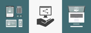 Bilgisayar ağ hizmetleri - Minimal vektör simgesi