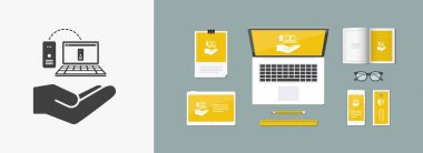 Hizmet teklif - yedekleme veri - en az vektör simgesi