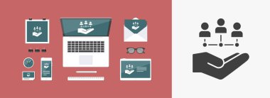 Çalışma grubu ağında - Minimal vektör simgesi