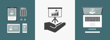Hizmet sunuyoruz - mali istatistik - Minimal simgesi