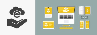 Hizmet teklif - bulut bilgi işlem - Minimal simgesi