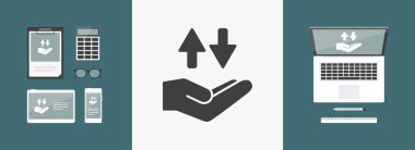 Hizmet sunuyoruz - Transfer kavramı - Minimal simgesi