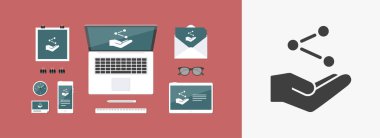 Ağ kavramı - Minimal vektör simgesi