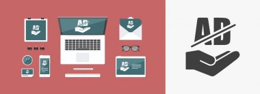 Hizmet sunuyoruz - reklam blok - Minimal simgesi