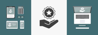 Hizmet sunuyoruz - üst derece - Minimal simgesi