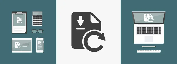 Mises à jour icône de téléchargement de fichier — Image vectorielle