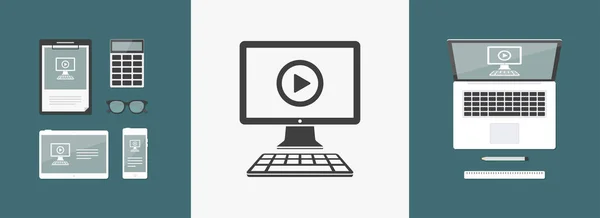 マルチ デバイス ビデオのストリーミング — ストックベクタ