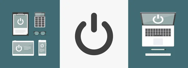 Power button flat icon — Stock Vector