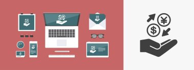 Dolar/Yen - Minimal simgesini para exchange hizmet