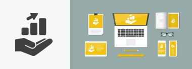 Infographic veri hizmetleri - Minimal vektör düz simgesi