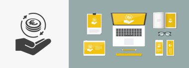 Para transferi - Euro - Minimal modern simgesi Hizmetleri