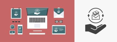 Pound - Minimal modern düz simgesi içeren zarf