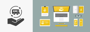 Otobüs seferleri - Minimal modern simgesi