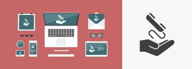 Yardım - Minimal modern simgesi telefon