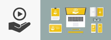 Multimedya oynatıcı - Minimal modern simgesi