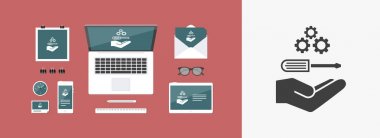 Yardım hizmeti - düz simgesi