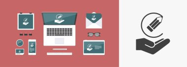 Proje tasarım konsepti - düz en az simgesi