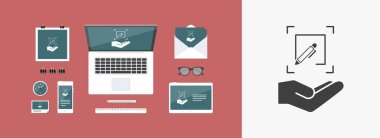 Özelleştirilmiş Tasarım Hizmetleri - düz en az vektör simgesi