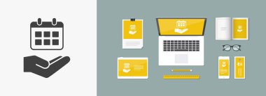 Takvim kavramı - Minimal vektör simgesi