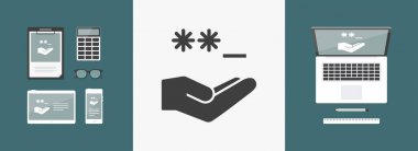 Parola kavramı - Minimal vektör simgesi