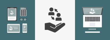 Sosyal ağ - vektör düz simgesi