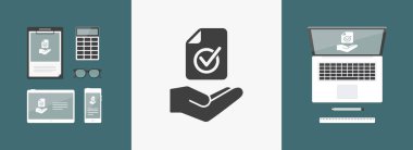 Kontrol belgesi - Minimal vektör simgesi