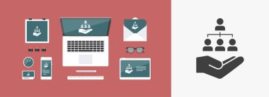 Sosyal ağ - vektör düz simgesi