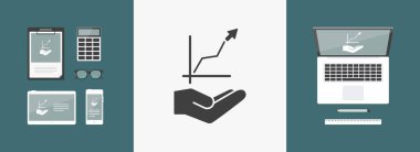 İş büyüme grafik - Minimale düz simgesi