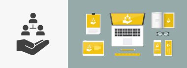 Sosyal ağ - vektör düz simgesi