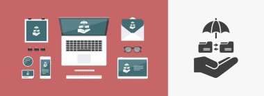 Güvenli veri aktarımı - Minimal vektör simgesi