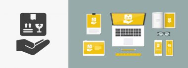 Lojistik paket - Minimal vektör simgesi