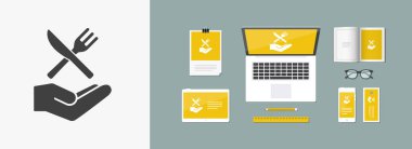 Yemek Hizmetleri - vektör en az simgesi