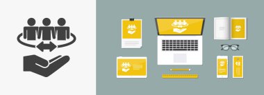 İnsanlar ağ - Minimal modern simgesi