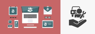 Araba tamir hizmetleri - Minimal modern simgesi