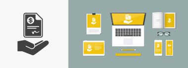 Ödeme belgesi - dolar - vektör simgesi