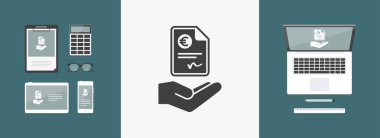 Ödeme belgesi - Euro - vektör simgesi