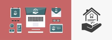 Ev Sertifika Hizmetleri - vektör simgesi