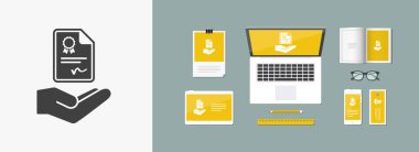 Sertifika Hizmetleri - vektör simgesi