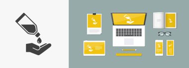 Sıvı el - vektör düz simgesi için