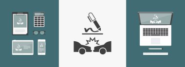 Araba kazasında belge simgesi