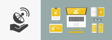 Uydu hizmetleri - vektör web simgesi