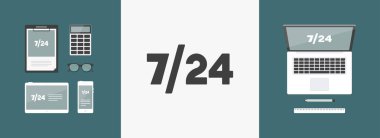 7/24 hizmet - vektör simgesi web