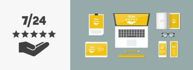 Web en iyi 7/24 Hizmetleri - vektör simgesi