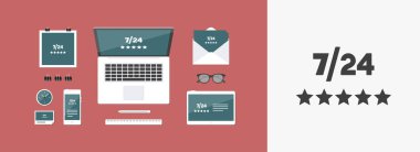 Web en iyi 7/24 Hizmetleri - vektör simgesi