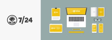 Yardım 7/24 - vektör web simgesi telefon