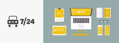 Otomotiv Hizmetleri 7/24 - vektör web simgesi
