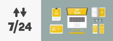 7/24 transfer veri hizmetleri - vektör simgesi web